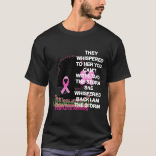 T-shirt Je suis la tempête Black Femmes Cancer du sein Sur