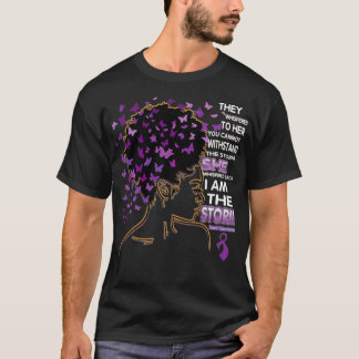 T-shirt Je suis la tempête Black Woman Domestique Violence
