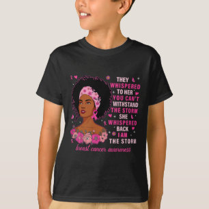 T-shirt Je Suis La Tempête Femme Noire Cancer Du Sein Rose