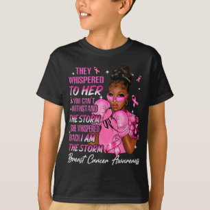 T-shirt Je Suis La Tempête Femme Noire Cancer Du Sein Rose