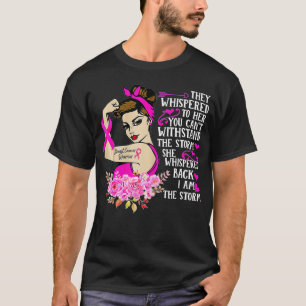 T-shirt Je suis la tempête forte femmes cancer du sein gue