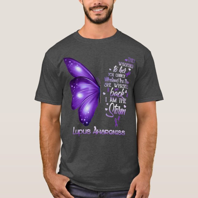 T-shirt Je suis la tempête Lupus Sensibilisation papillon (Devant)