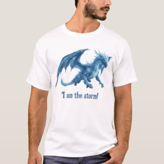 T-shirt Je Suis La Tempête Majestueux Dragon de Glace Bleu