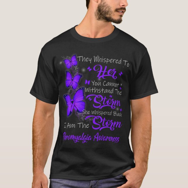 T-shirt Je Suis La Tempête Sensibilisation à la fibromyalg (Devant)