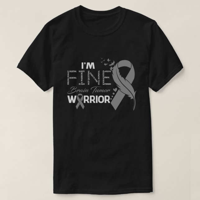 T-shirt Je suis le beau cerveau Tumor Warrior Sensibilisat (Design devant)