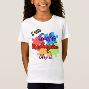 T-Shirt "Je suis le chef-d'oeuvre de Dieu" Puzzle design t