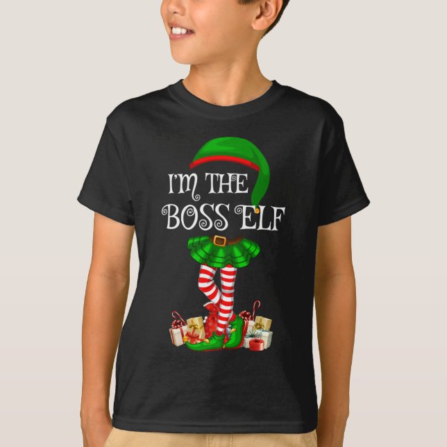 T-shirt Je suis le chef elfe Noël (Devant)