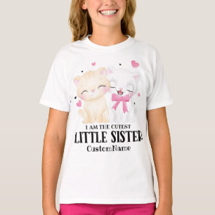 T-shirt Je suis le Cutest Little Sister Cute Cats Custom