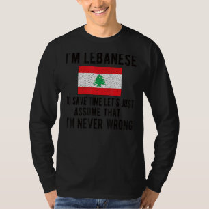 T-shirt Je suis le drapeau libanais, les racines libanaise