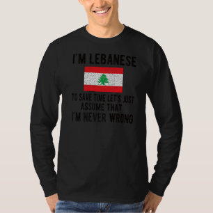 T-shirt Je suis le drapeau libanais, les racines libanaise