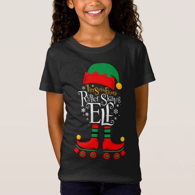 T-Shirt Je suis le Elf de Père Noël préféré pour le roller (Devant)