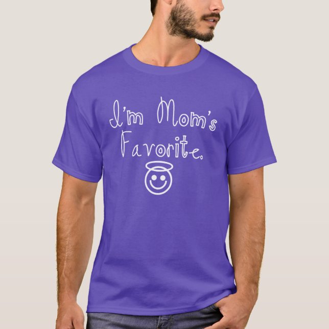 T-shirt Je suis le favori de la maman avec l'ange (Devant)
