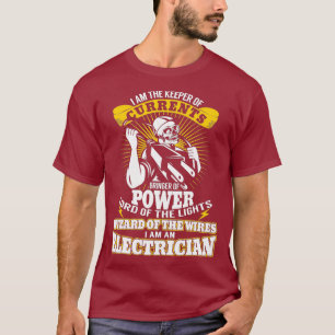 T-shirt Je suis le gardien des courants drôle Electricien