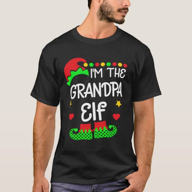 T-shirt Je Suis Le Grand-Père Elf Chemise Noël Famille Elf (Devant)