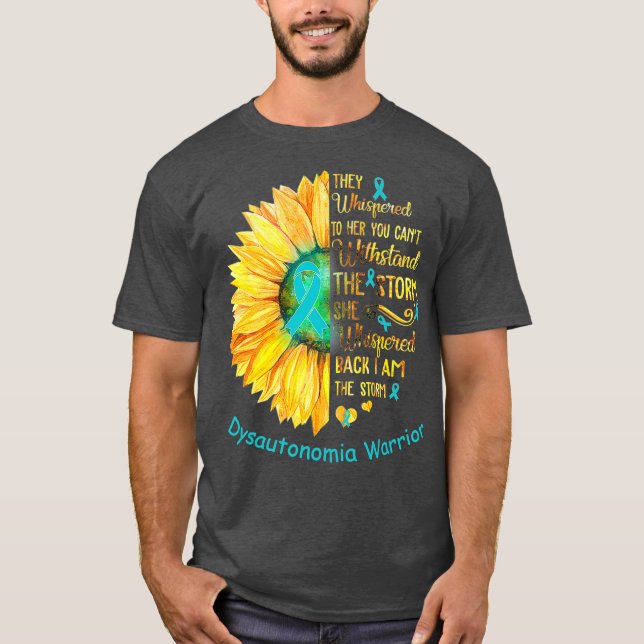 T-shirt Je suis le guerrier de la dysautonomie des tempête (Devant)