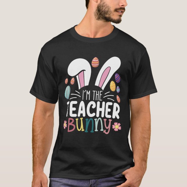 T-shirt Je suis le lapin enseignant d'Easter Matching (Devant)