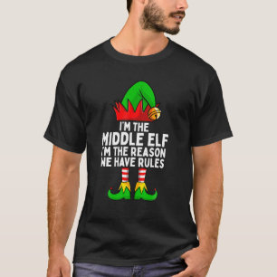 T-shirt Je suis le lutin du milieu pour assortir Noël en f