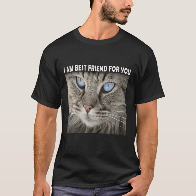T-shirt JE SUIS LE MEILLEUR AMI POUR VOUS, Design de chat (Devant)