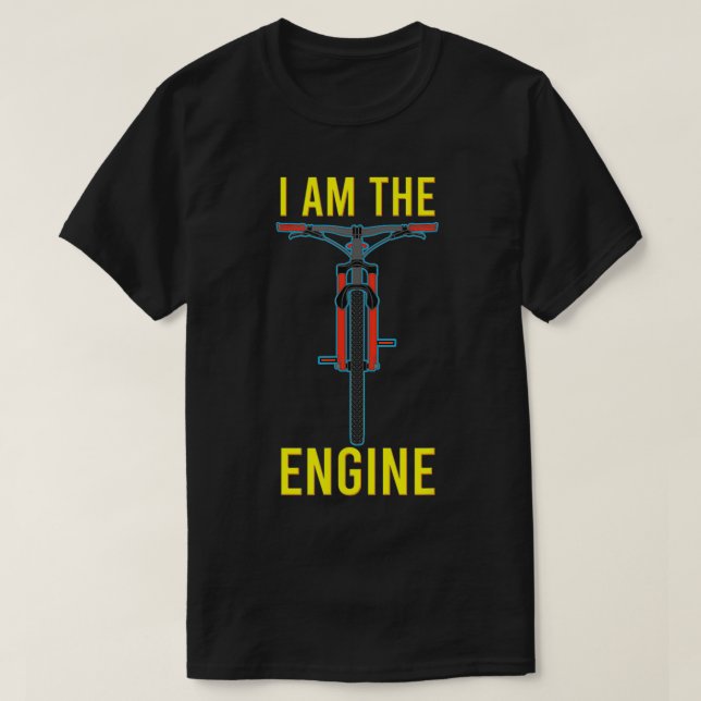 T-shirt Je suis le moteur anti-ebike vélo électrique Cycli (Design devant)