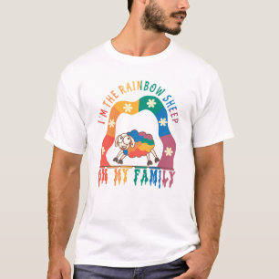 T-shirt Je suis le mouton arc-en-ciel de ma famille - mout