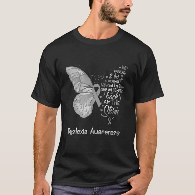 T-shirt Je Suis Le Papillon De Sensibilisation À La Dyslex (Devant)