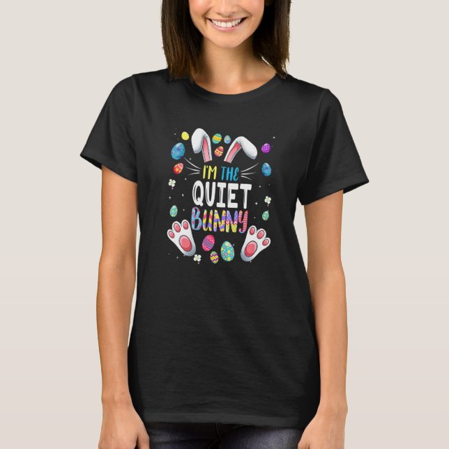 T-shirt Je Suis Le Petit Lapin Tranquille Funny Matching F (Devant)