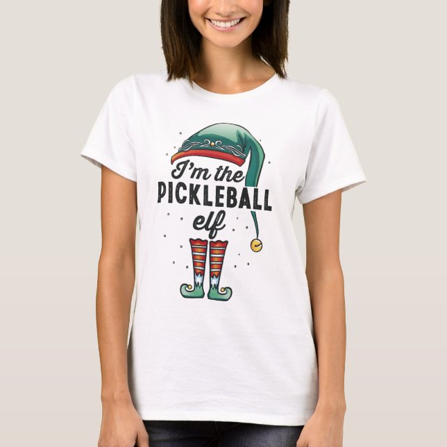T-shirt Je suis le Pickleball Elf Noël cadeau Noël Noël No (Devant)