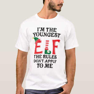 T-shirt Je suis le plus jeune elfe Les règles ne s'appliq