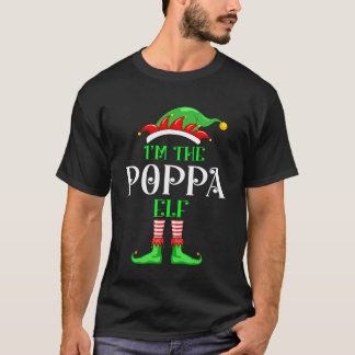T-shirt Je suis le Poppa Elf Christmas Family Matching Cla