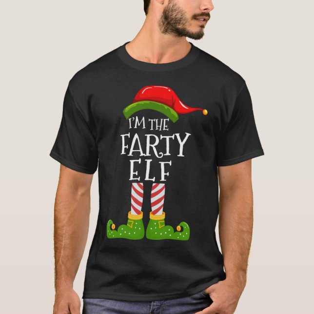 T-shirt Je suis le pyjama de Noël de l'elfe farty (Devant)