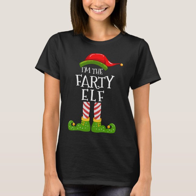 T-shirt Je suis le pyjama de Noël de l'elfe farty (Devant)