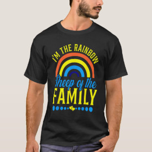 T-shirt JE SUIS LE RAINBOW SHEEP DE LA FAMILLE LGBT Drapea