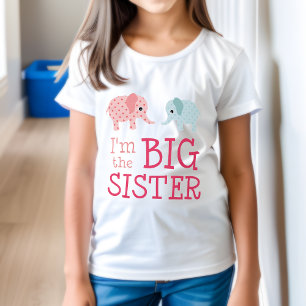 T-Shirt Je suis le Tee Shirt Grande Sœur Cute Elephants Lo