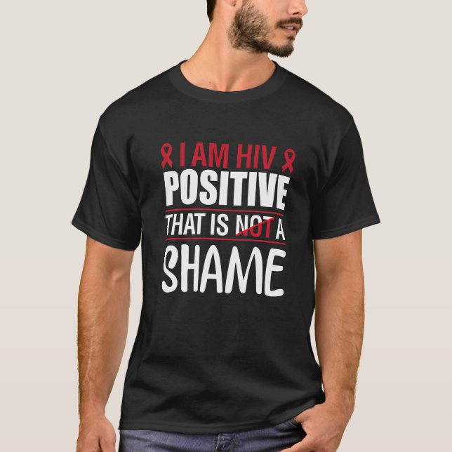 T-shirt Je Suis Le Vih Positif Rouge Ribbon Vih Positif Vi (Devant)
