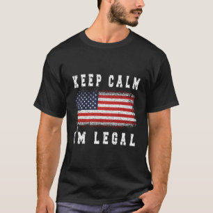 T-shirt Je Suis Légal Nouveau Us Citoyen Américain Drapeau