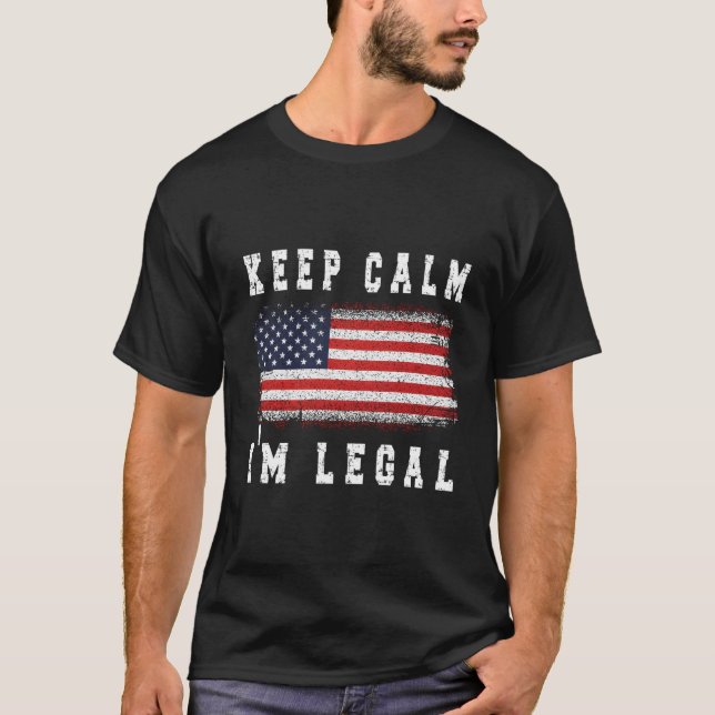 T-shirt Je Suis Légal Nouveau Us Citoyen Américain Drapeau (Devant)