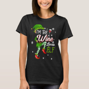 T-shirt Je suis l'elfe amateur de vin pour Noël en famille