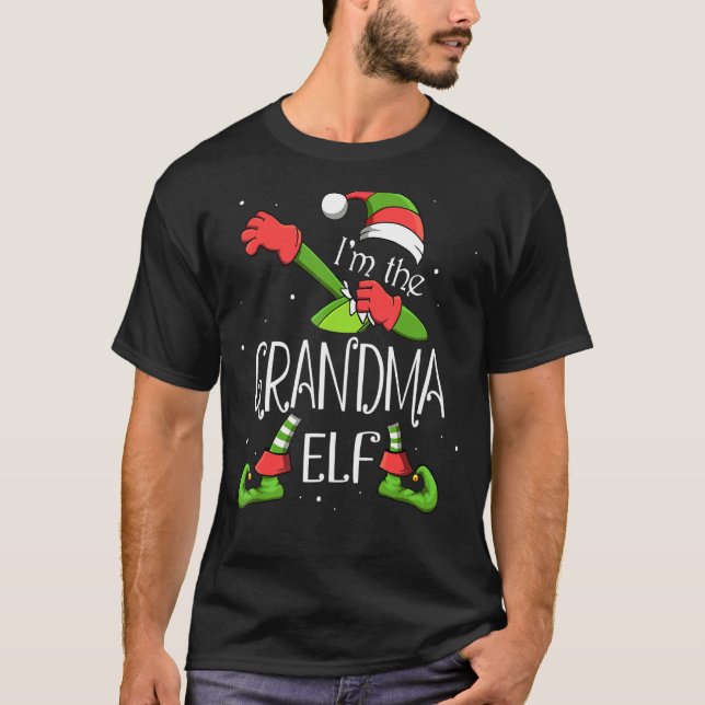 T-shirt Je suis l'Elfe de la grand-mère Dabbing Santa Clau (Devant)