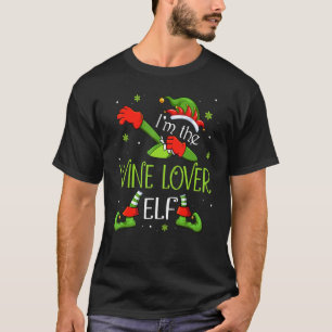 T-shirt Je suis l'elfe du vin Dabbing Santa Claus famille