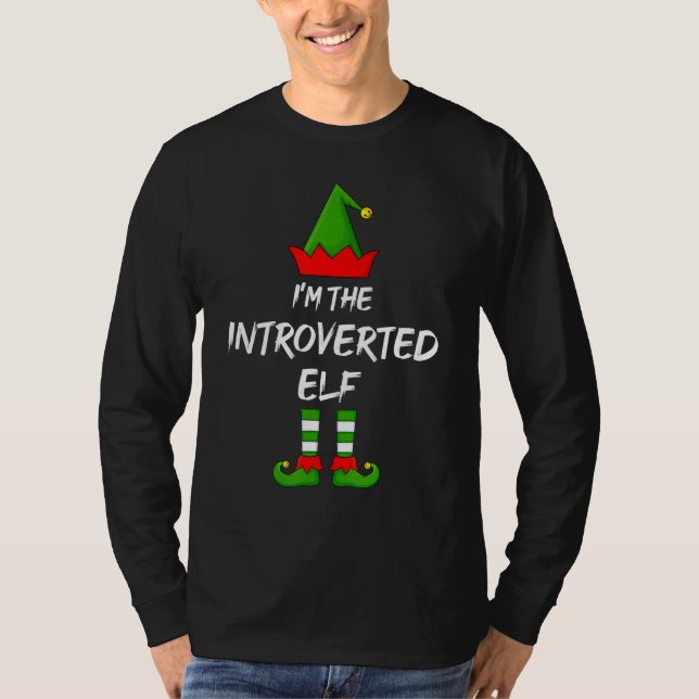 T-shirt Je suis L'Elfe Introverted Matching Family Elf Chr (Devant)