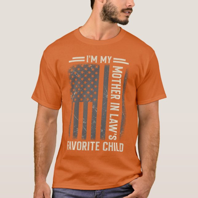 T-shirt Je suis l'enfant préféré de ma belle-mère Drapeau  (Devant)