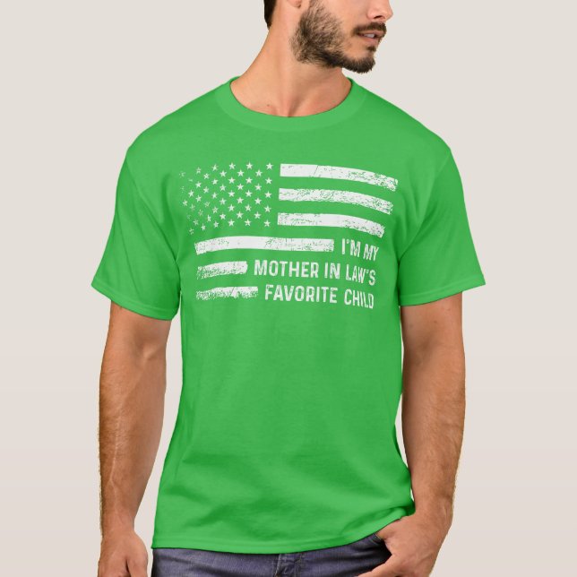 T-shirt Je suis l'enfant préféré de ma belle-mère Drapeau  (Devant)