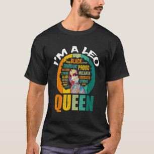 T-shirt Je suis Leo Queen Melanin Vintage Black Women Horo