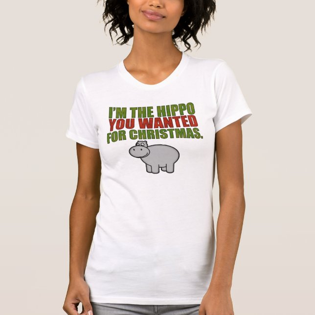 T-shirt Je suis l'hippopotame vous Recherchés pour Noël (Devant)