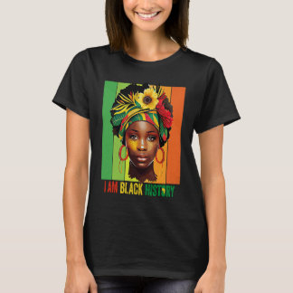 T-shirt JE SUIS L'HISTOIRE NOIRE Femmes Filles Reine Noire