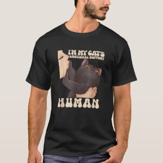 T-shirt Je suis l'humain de mon chat, soutien émotionnel,