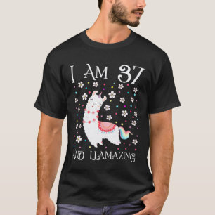 T-shirt Je suis Llama Cute Llamazing 37 ans 37e anniversai
