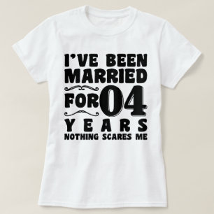 T-shirt Je suis marié depuis 4 ans Mariage humoristique en
