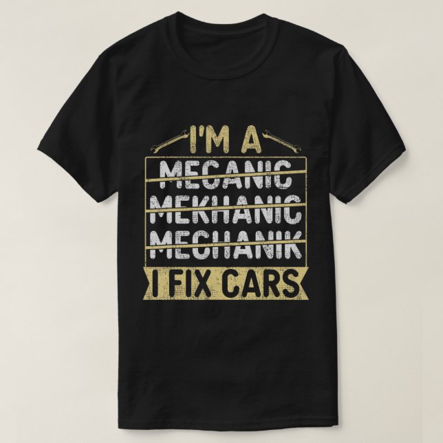T-shirt Je suis mécanicien Je répare les voitures Turbo Ro (Design devant)