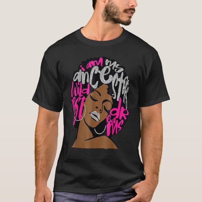 T-shirt Je Suis Mes Ancêtres Rêves Hot rose Bubblegum Afro (Devant)